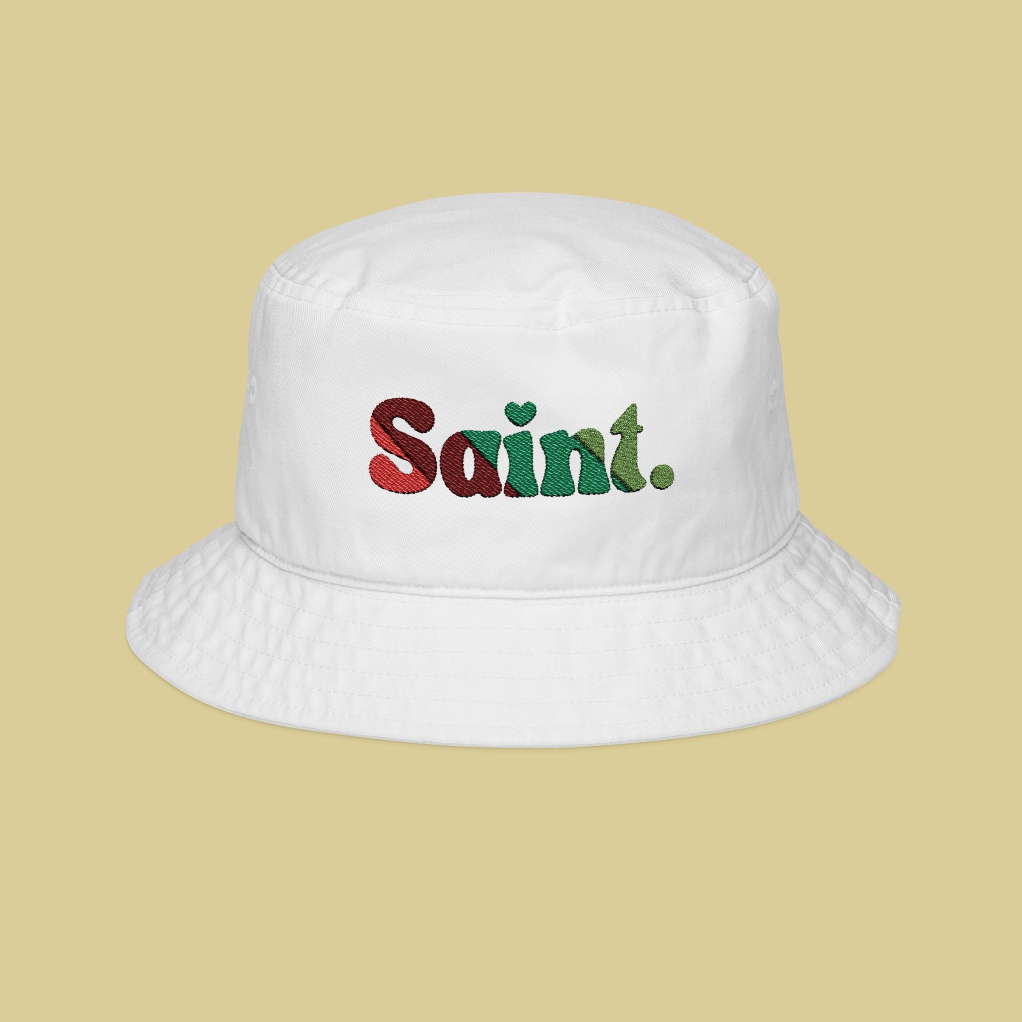 Embroidered 'Saint.' Bucket Hat