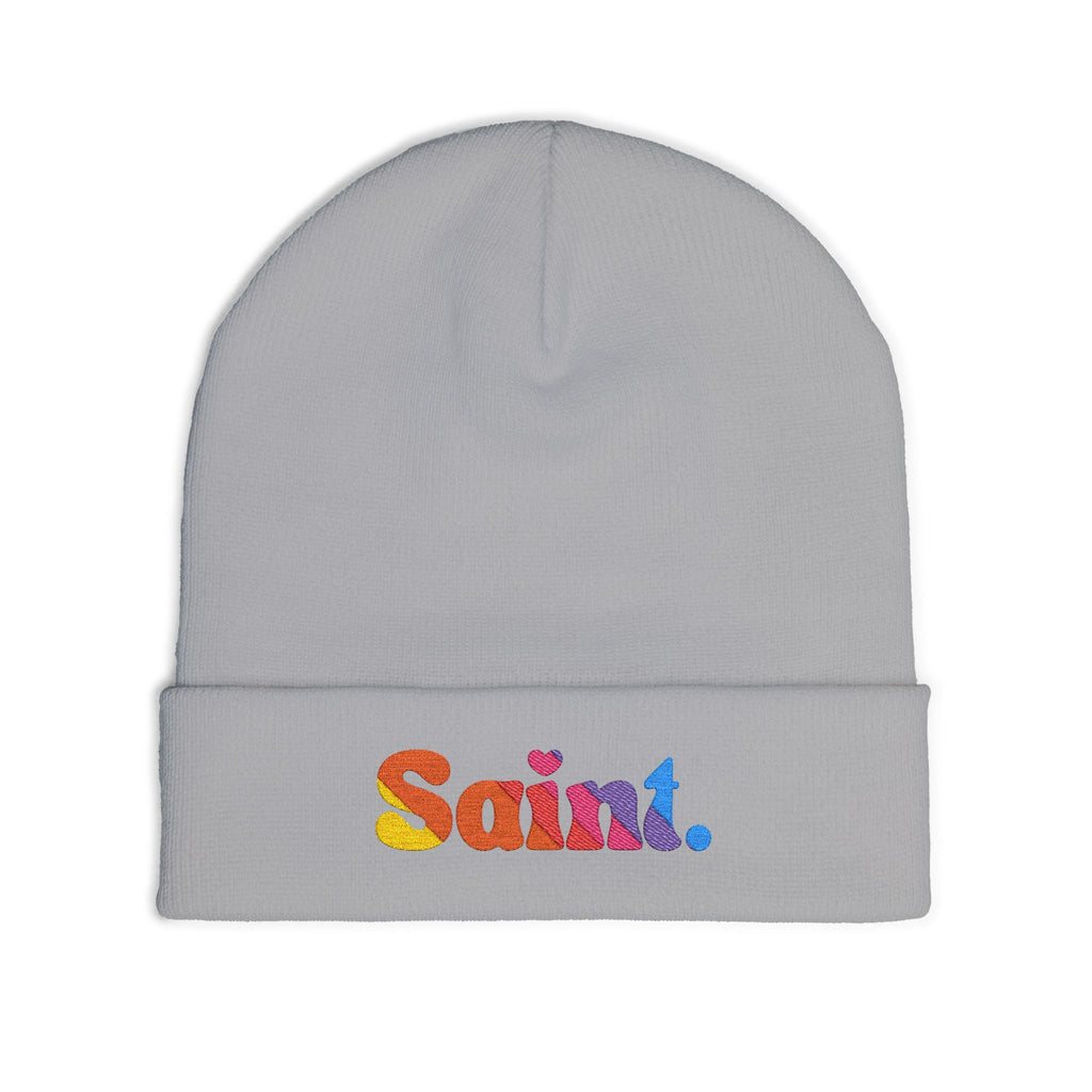 Saint Embroidered Knit Beanie