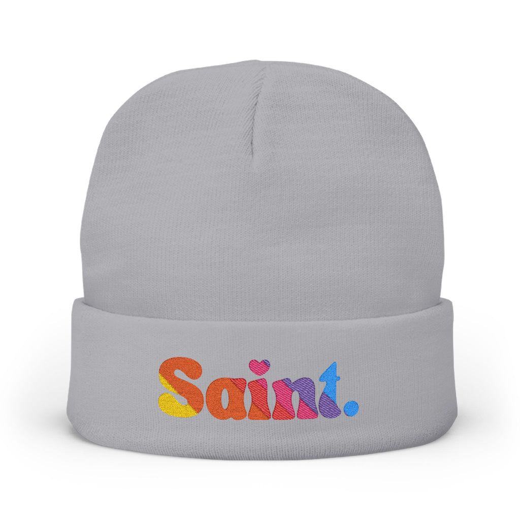 Saint Embroidered Knit Beanie