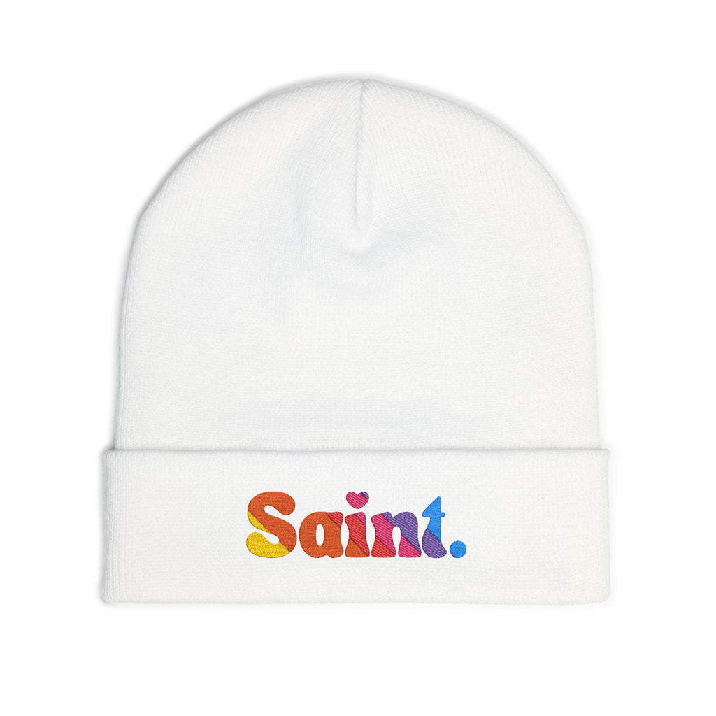 Saint Embroidered Knit Beanie