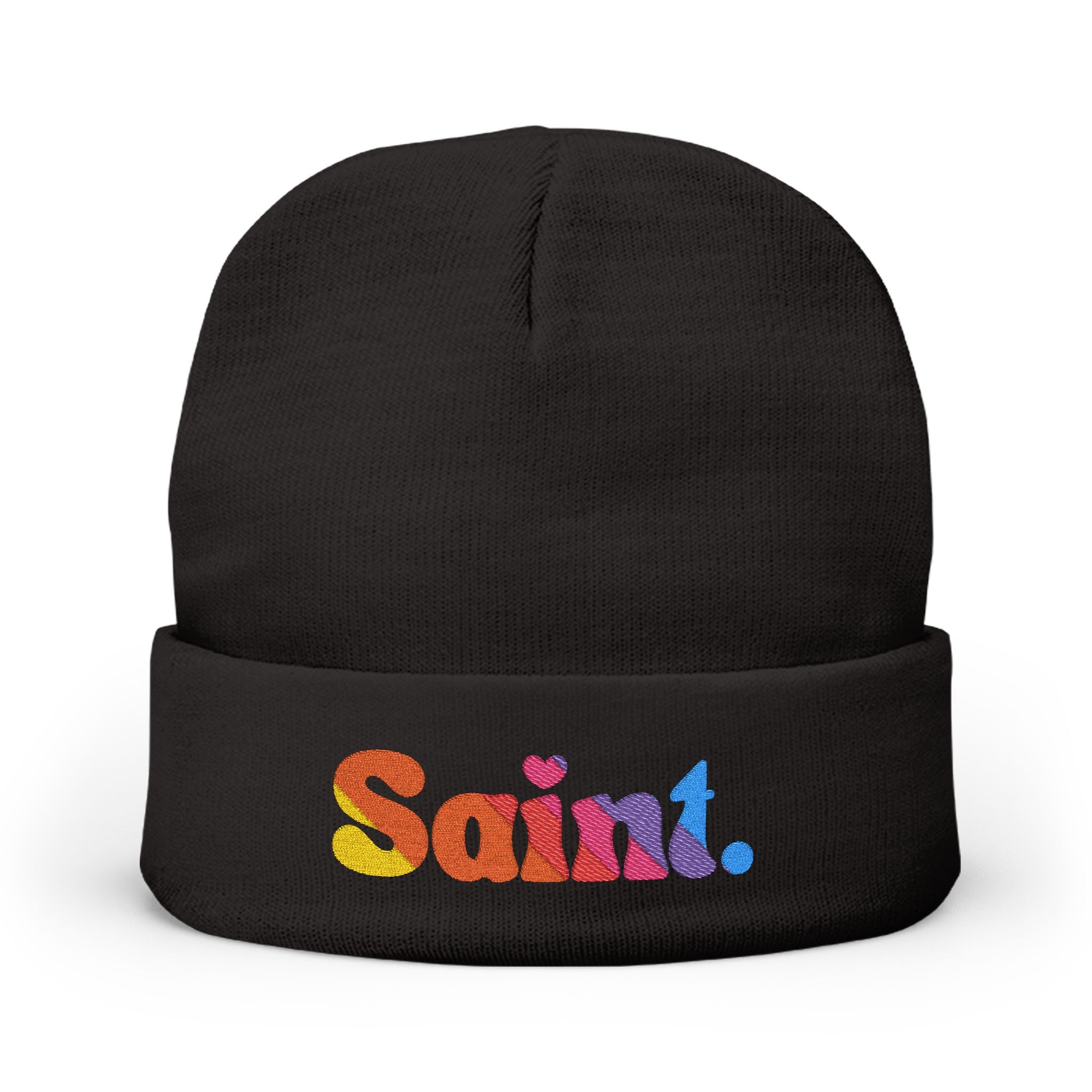 Saint Embroidered Knit Beanie