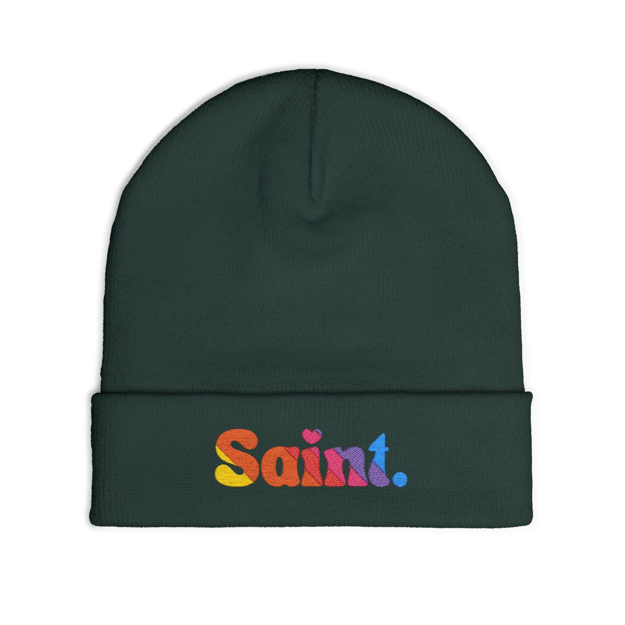 Saint Embroidered Knit Beanie
