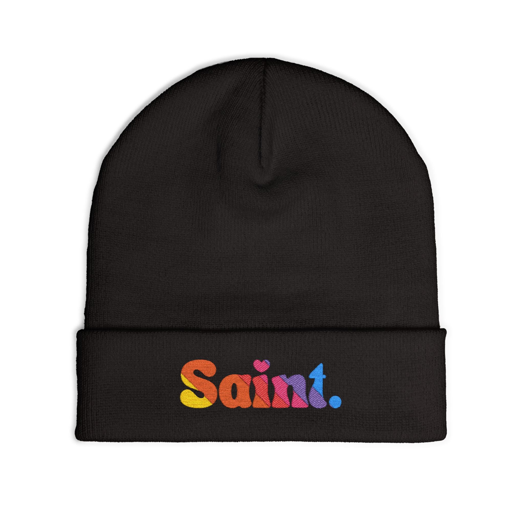 Saint Embroidered Knit Beanie